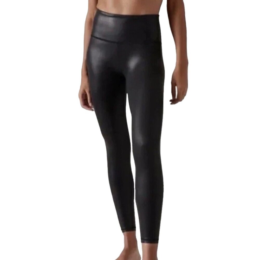 Athleta Elation Ultra High Rise Tight Leggings Black Shiny‎ Athleisure Womens M